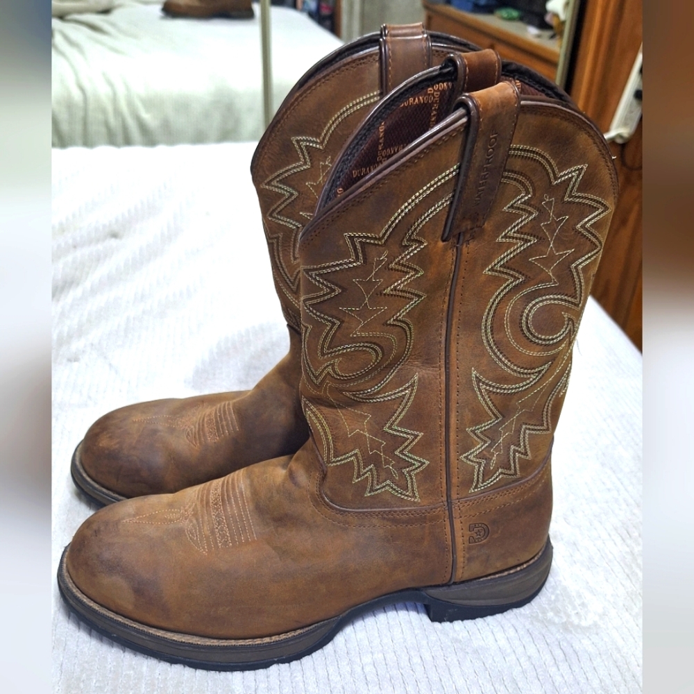 Durango Mens Leather Waterproof Rebel Cowboy Boots Size 12